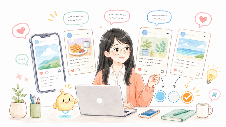 生成AIを使って企業のSNS投稿文を作成・比較するWeb担当者