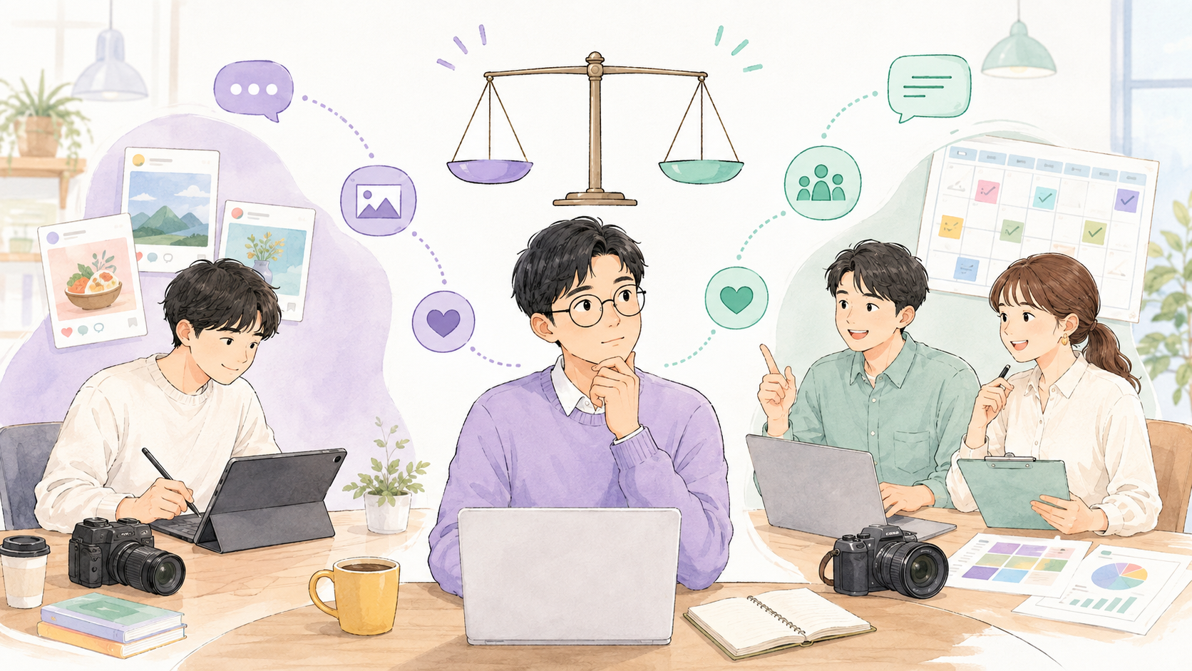 SNS運用代行を個人と会社のどちらへ依頼するか比較する企業担当者