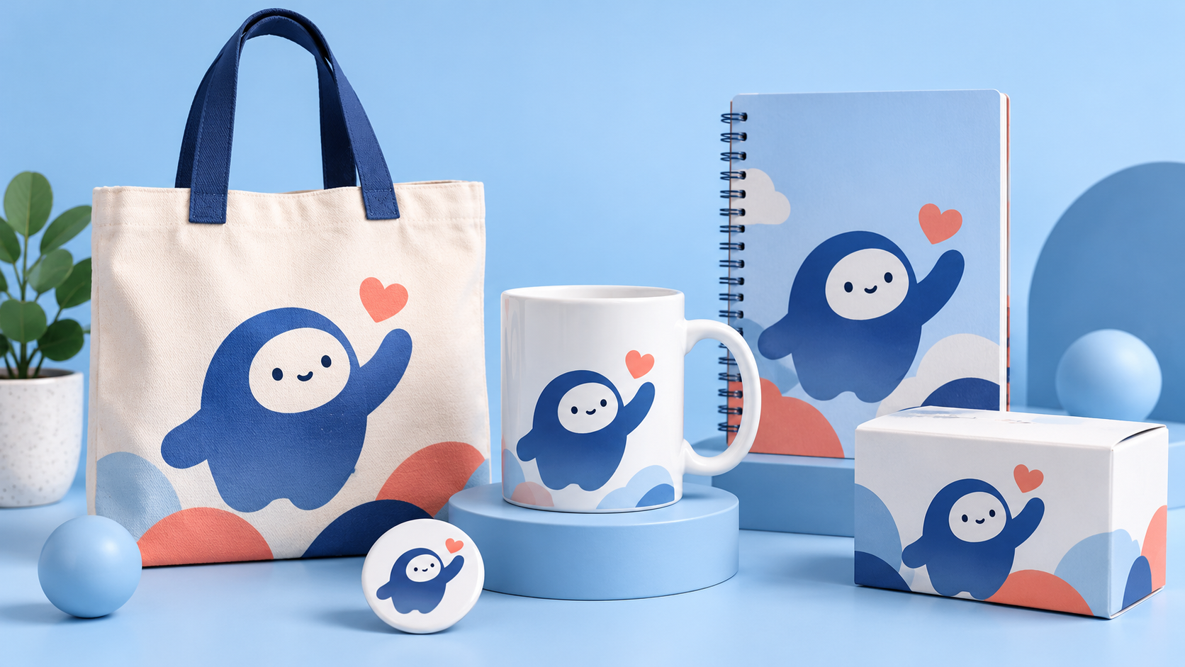 企業キャラクターを使ったグッズの商品化イメージ